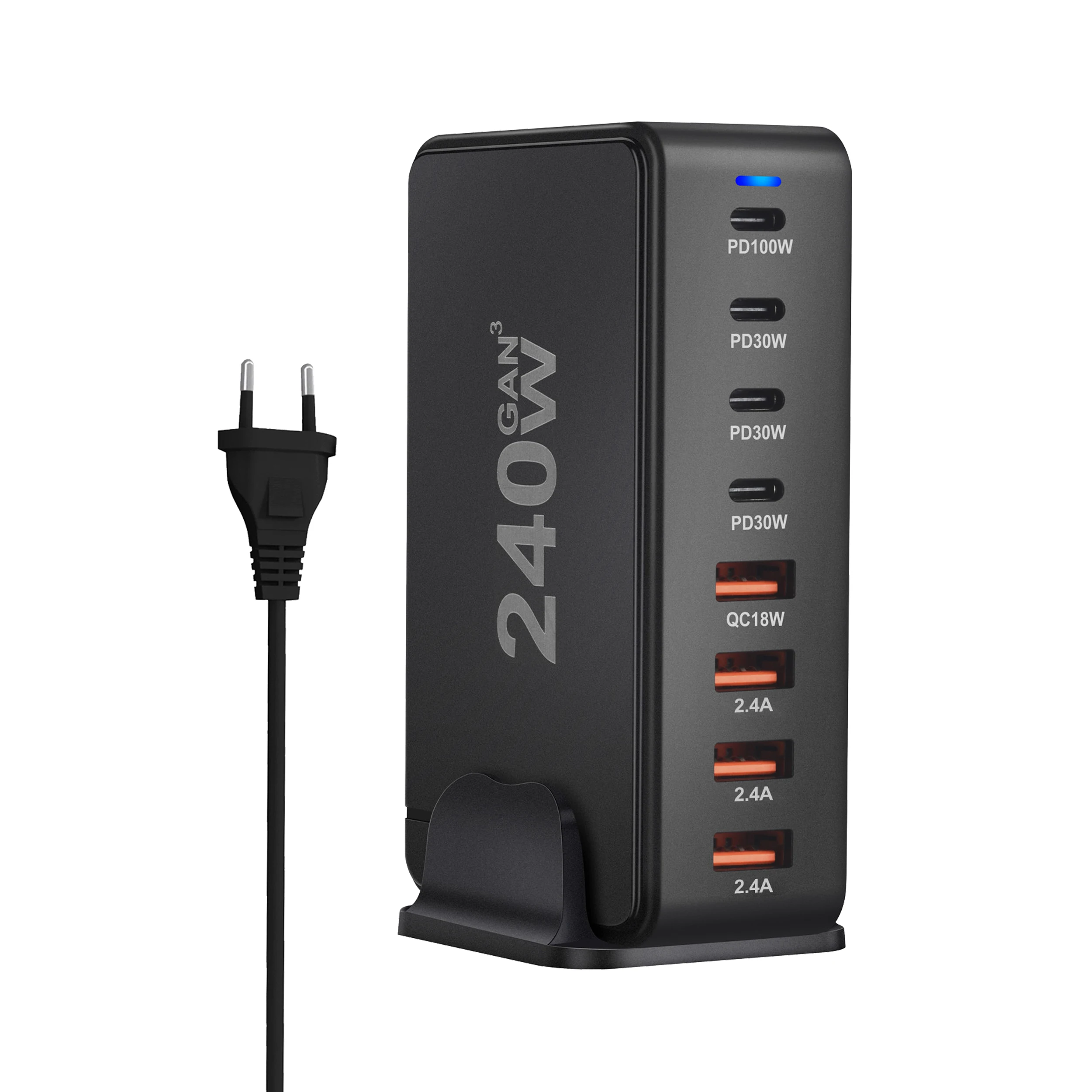 240W デスクトップ GaN 充電器 8 ポート USB タイプ C PD 充電器急速