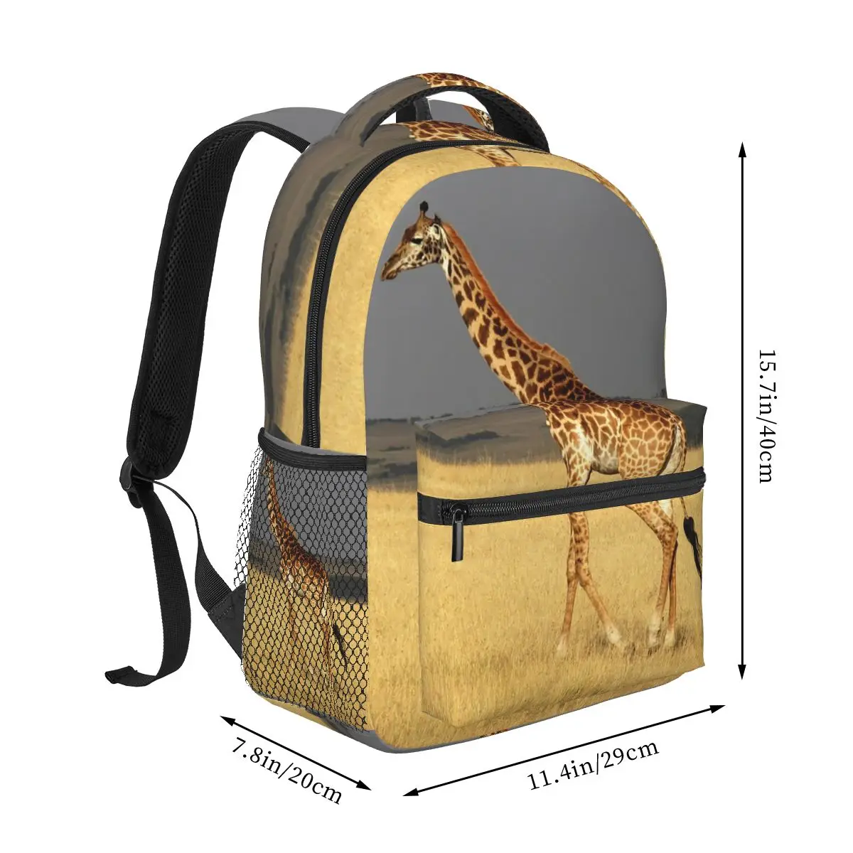 Giraffe Full Body Africa African Animals Backpacks Boys Girls Bookbag Students Travel Rucksack Shoulder Bag Large Capacity