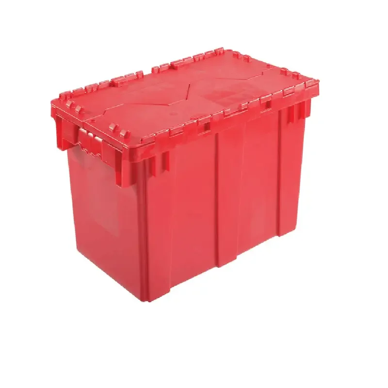 

Distribution Container With Hinged Lid, 22-3/8x13x13, Red