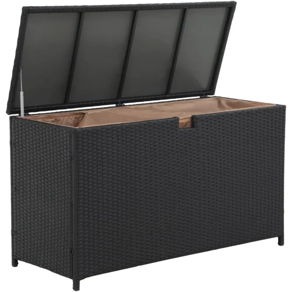 

Super Terrace Outdoor Terrace Storage Box Waterproof, 120 Gallon Large Deck Box, Storage Box for Mats, Garden Tools, Black