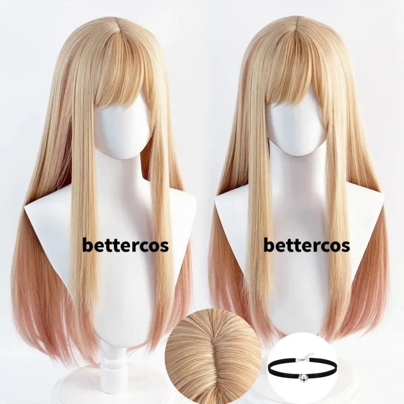 شعر مستعار طويل متدرج وردي اللون لشخصية الرسوم المتحركة Naoko Kitamura، مناسب لحفلات الهالوين وعيد الميلاد #3