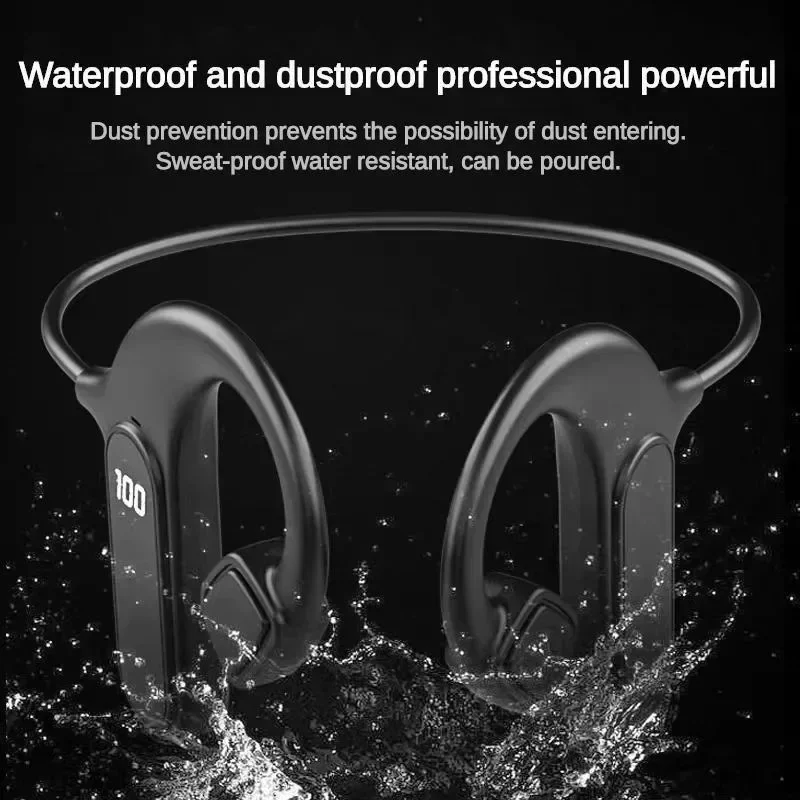 VG09-Wireless Headset Bluetooth com microfone, Ear Clip Condução, música esportiva, fones de ouvido à prova d'água