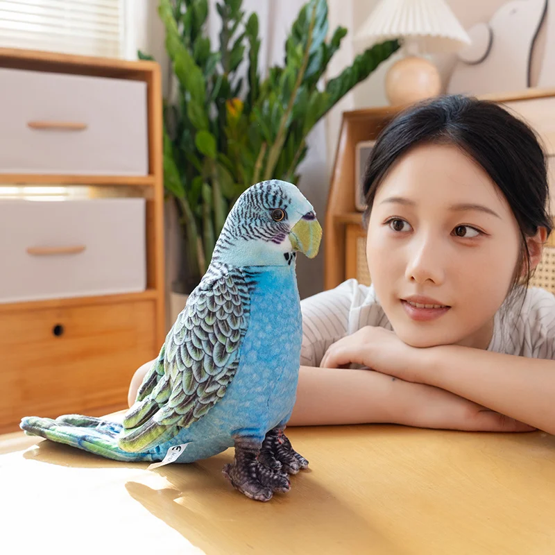 Peluche perroquet réaliste de 23CM, jouet doux, poupées d'oiseaux de Simulation Kawaii, jolis cadeaux de décoration pour la maison