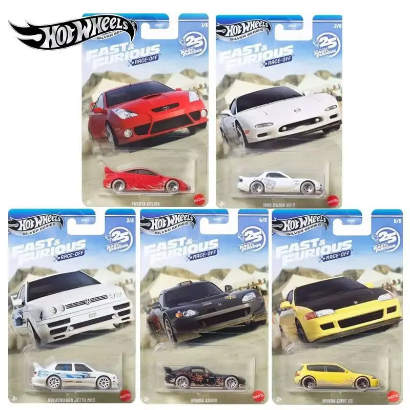

Hot Wheels 2026 Silver Series Fast & Furious Race-Off Toyota Mazda Vw Honda Civic 1:64 Diecast Alloy Metal Body Car Collectible