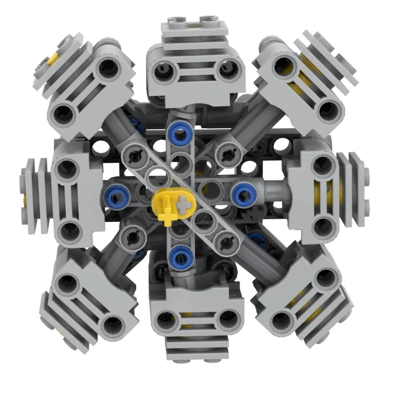 8/16 cilinder Nieuwe mechanische Technische radiale motor MOC bouwsteen onderdelenpakket DIY educatief speelgoed