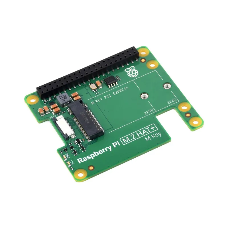 Oficjalny Raspberry Pi PCIe do M.2 HAT, zaprojektowany dla Raspberry Pi 5, HAT + Standard, obsługuje dysk półprzewodnikowy NVMe Protocol M.2