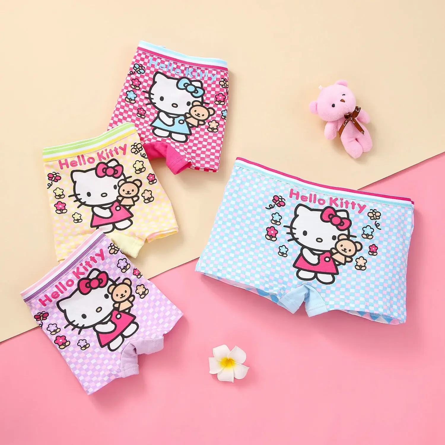 

Summer Hello Kitty Sweet Kawaii Sanrio Anime Ins Soft Panties Cute Cartoon Kt Cat Fashion Boxer Panties Clothing Gifts for Kids