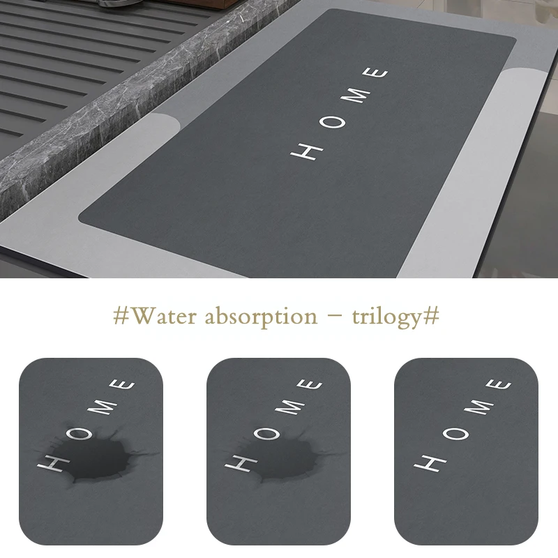 Super Absorbent Bathroom Bath Mat Foot Mats Anti Slip Floor Carpet Quick Dry Shower Toilet Rugs Entrance Doormat Washable