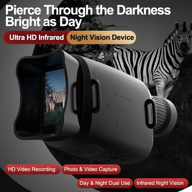 

High-definition digital night vision device, high-magnification red light night vision outdoor viewing telescope, single-lens