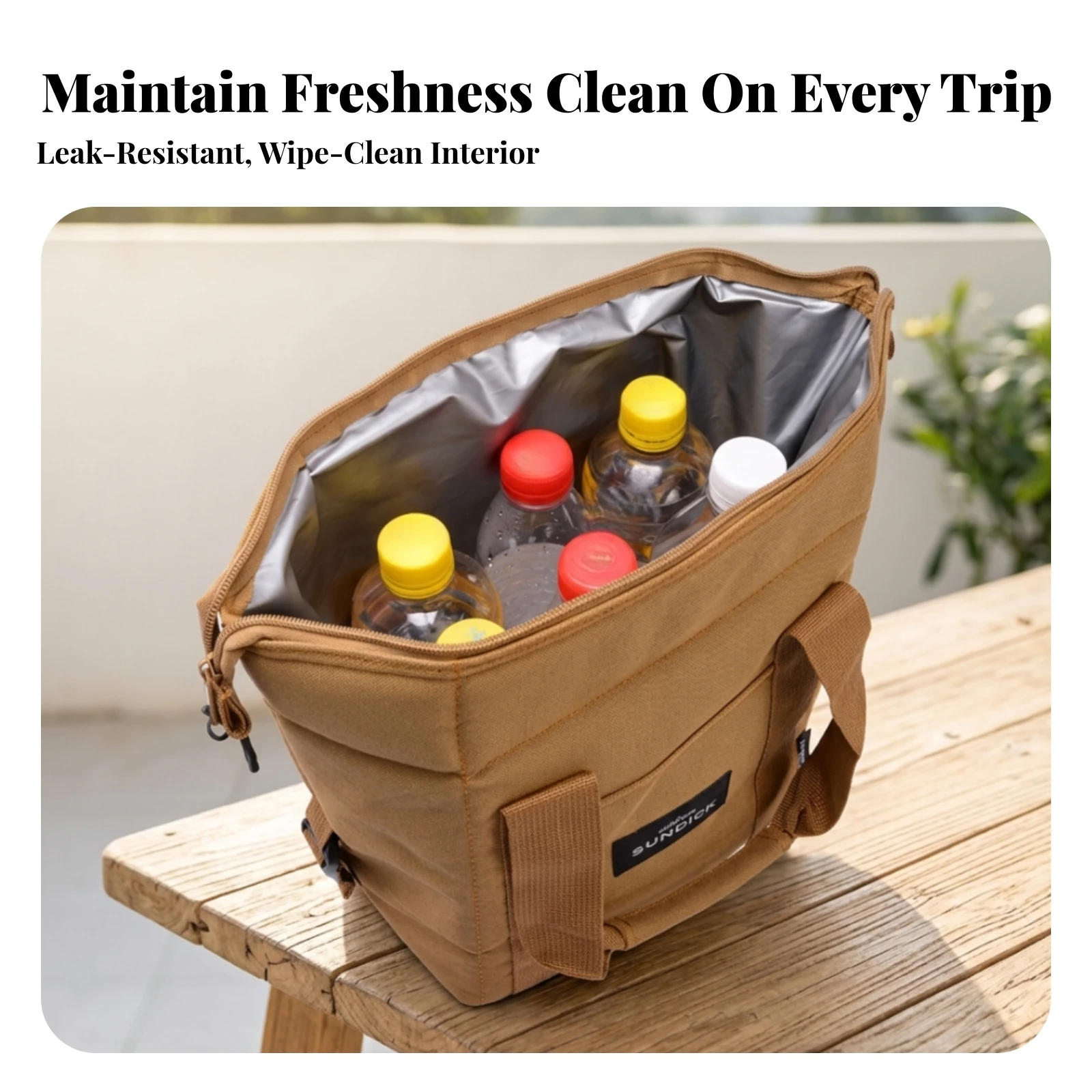 Cooler Bag with Front Pocket Long-Lasting Lunch Box with Handle Lunch Box with Front Pockets Heavy-Duty for Picnics, Day Trips