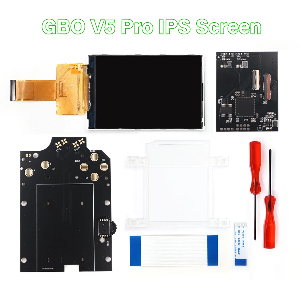 HISPEEDIDO DMG GB IPS V5 pro Highlight Backlight Brightness LCD Screen Kits With Pre-cut Shell 8 Retro Pixel color combinations