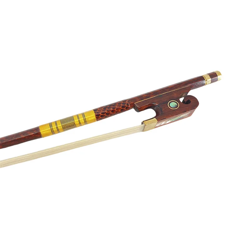 Violin snail tail library bow, violin 4/4 bow silk redskin