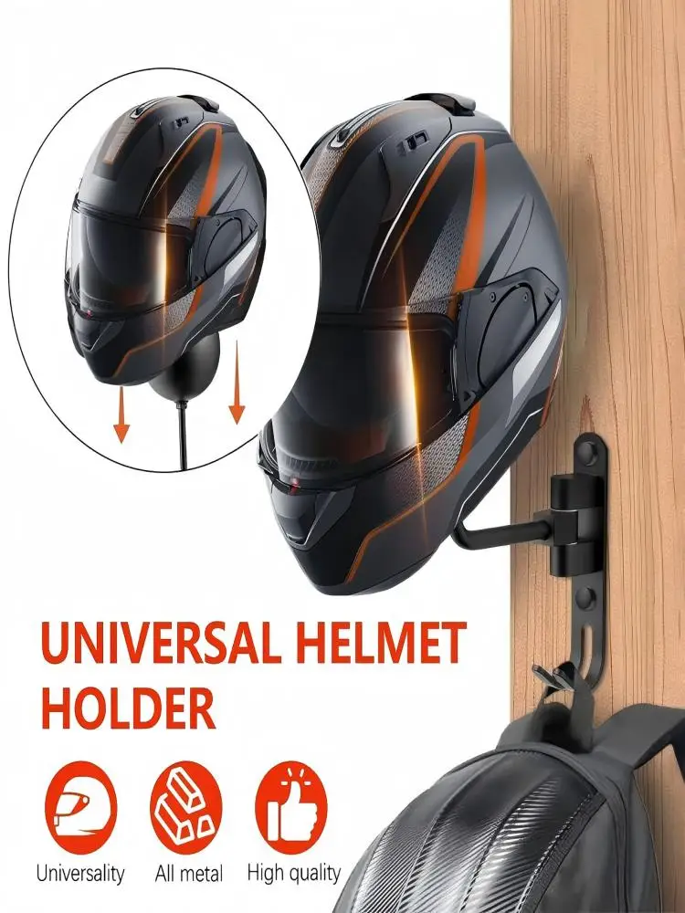 AliExpress NONE Motorcycle Helmet Rack Wall Mount Metal Hat Bike Helmet Holder Double Hook  Display Helmet Hanger Stand Motorcycle Accessories