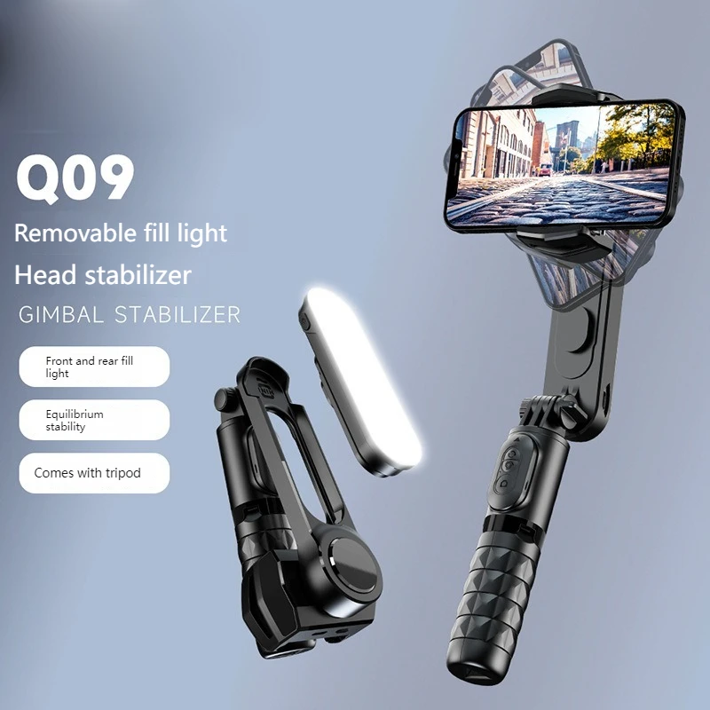 Gimbal Stabilizer for Smartphone Selfie Stick Portable Foldable e Fill Light Bluetooth Remote Handheld for iPhone & Android