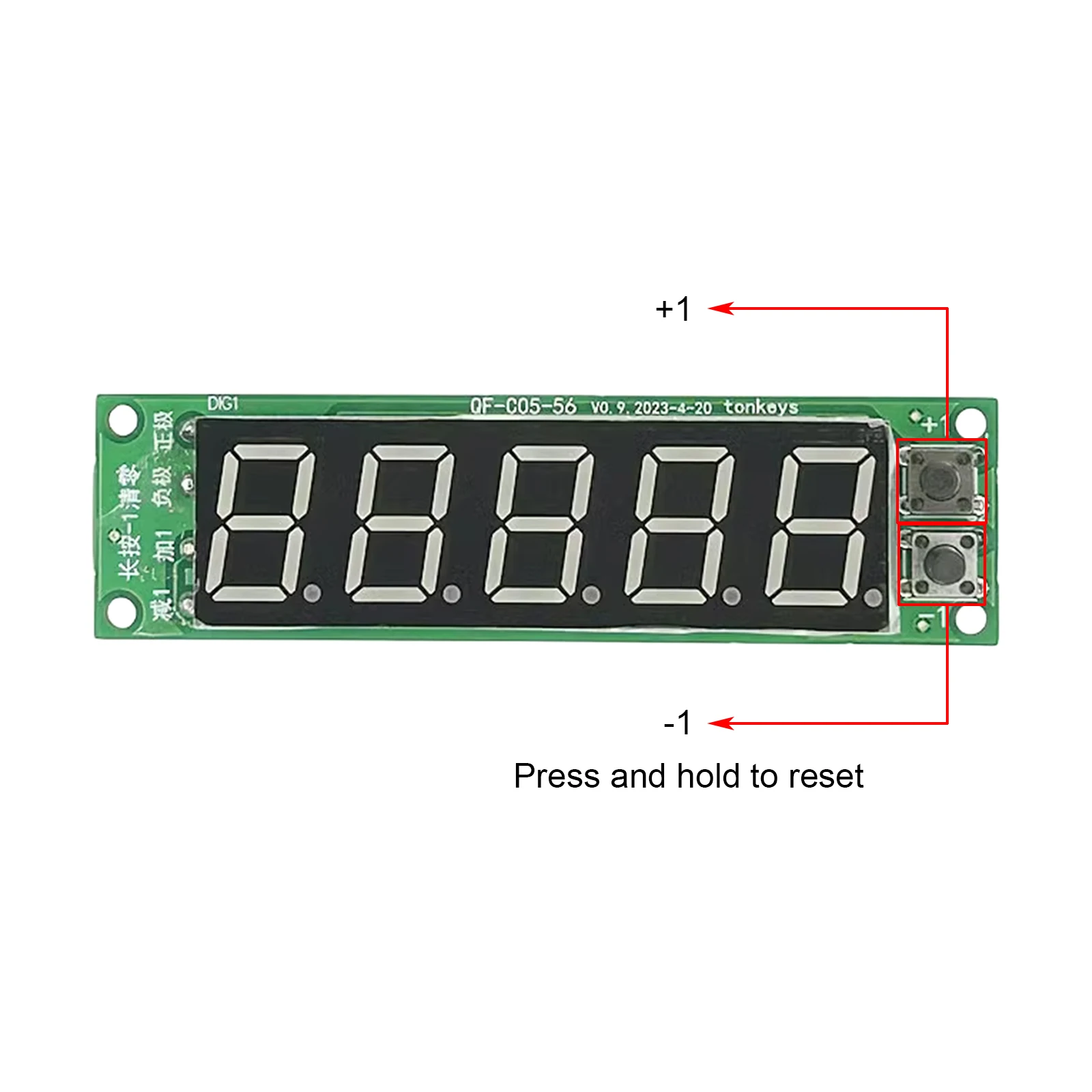 Trigger Counter Module DC 12V 24V 36V Accumulator 5-Bit Red 0.56in Digital Tube Display Wide Voltage Input