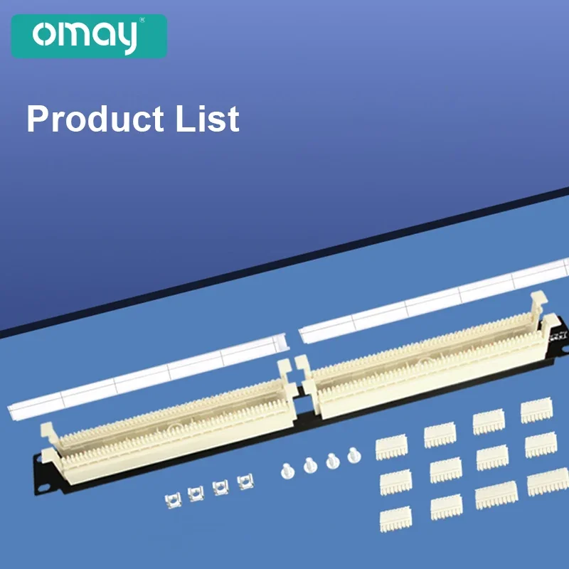 OMAY Cable Type 110 Telephone Distribution Frame 100 Pair of Cabinet Rack Distribution Panel Voice 6P4C6P2C Cable Network Module