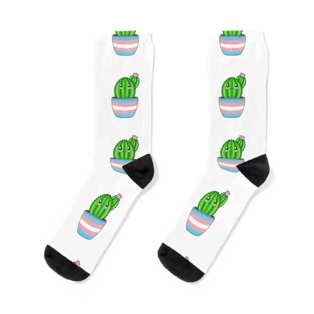 Trans Cactus Socks kawaii cotton Man Socks Women's