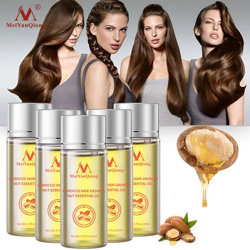 5Pcs Moroccan Care Essential Oils Improve Dry Hair, Nourish Damaged Hair, Make Hair Softer, More Lustrous And Help Grow.