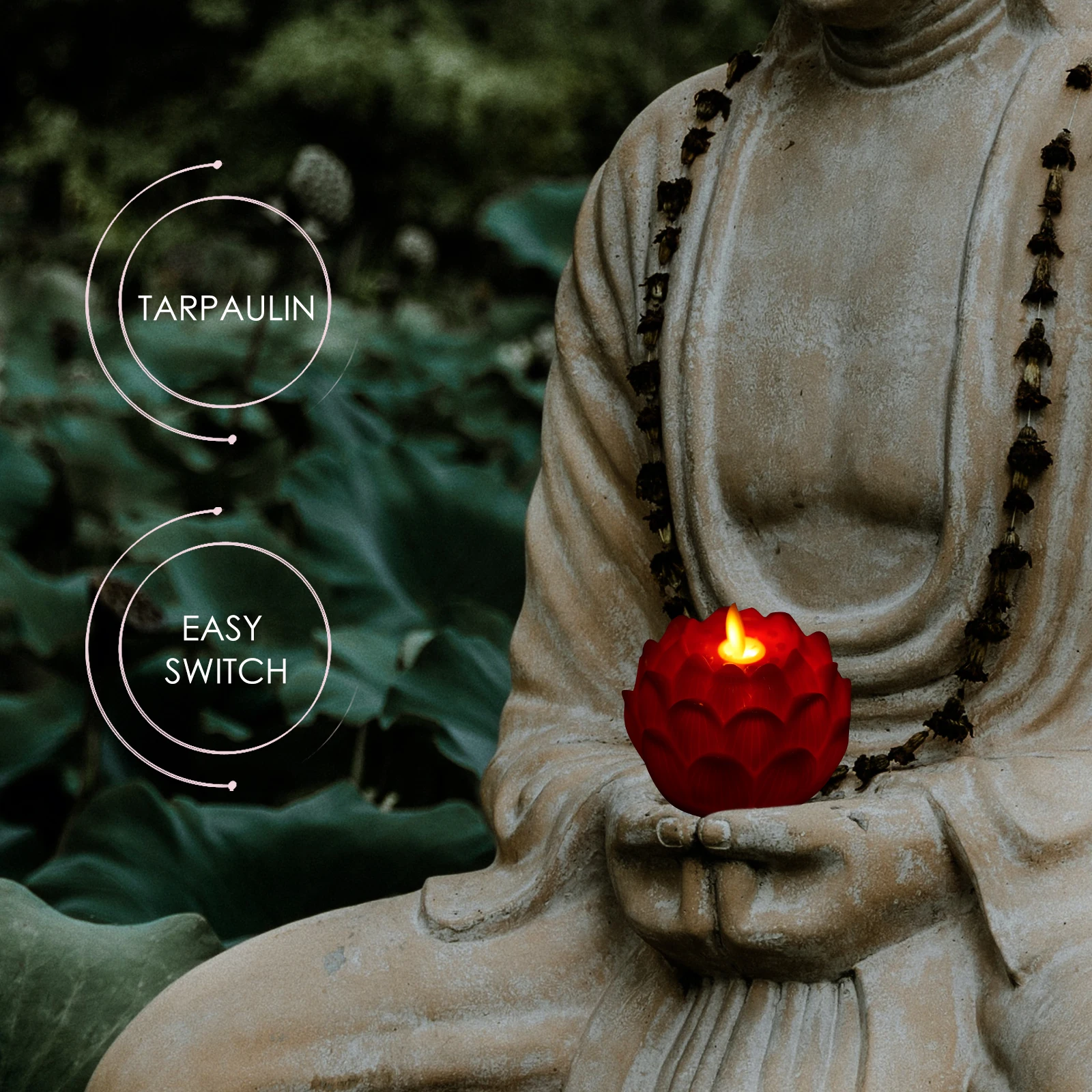 6 Pcs Decorations for Home Electronic Light Lotus Lamp LED Shape Red Plastic