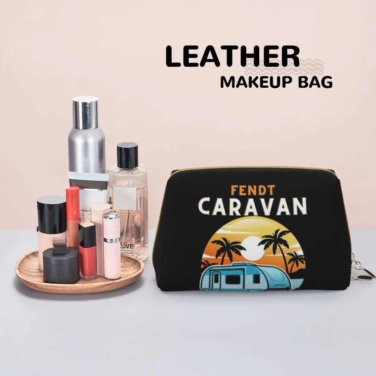 Fendt Caravan Essential Women Cosmetic Bags Travel Makeup Organizer Pouch Toiletry Storage Dopp Kit Box