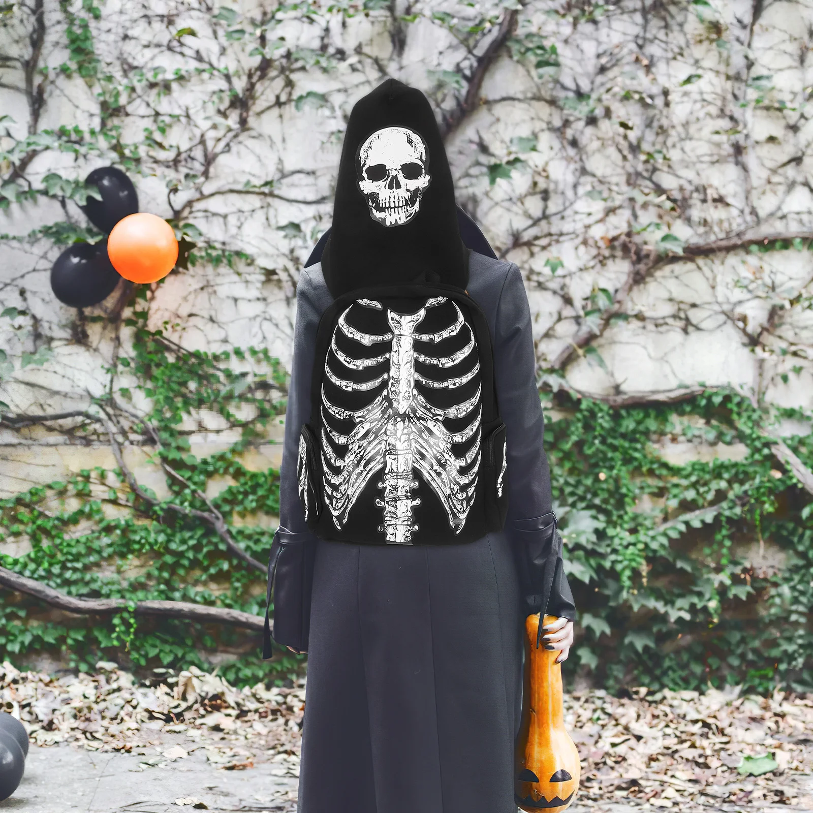 1Pcs Backpack Black White Large Capacity School Bag for Teenage Boys Girls Outdoor Travel Sports Students Hip-