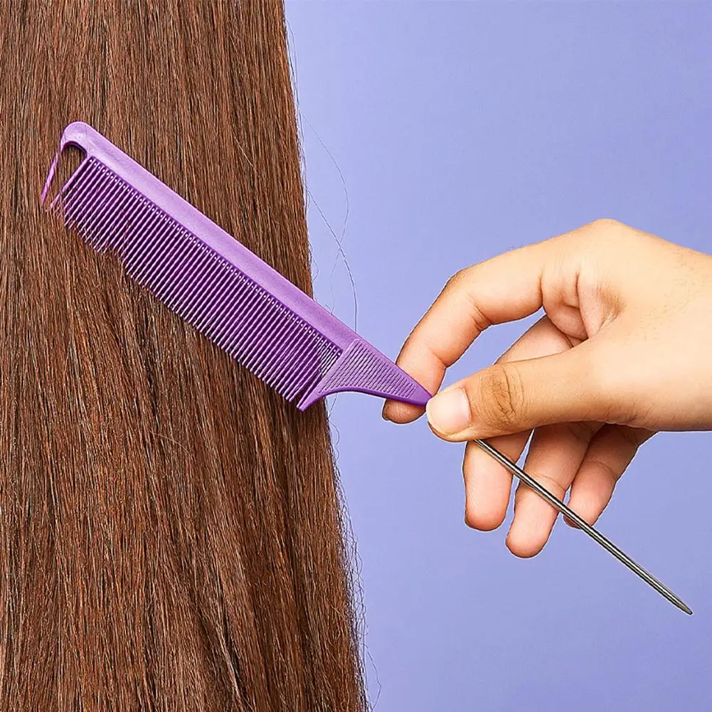 Juego de cepillos para el cabello para mujer y niña, peine de peinado que incluye cepillo de borde de doble cara, peine de cola y peine de burlas, Barbero, 3 piezas por juego