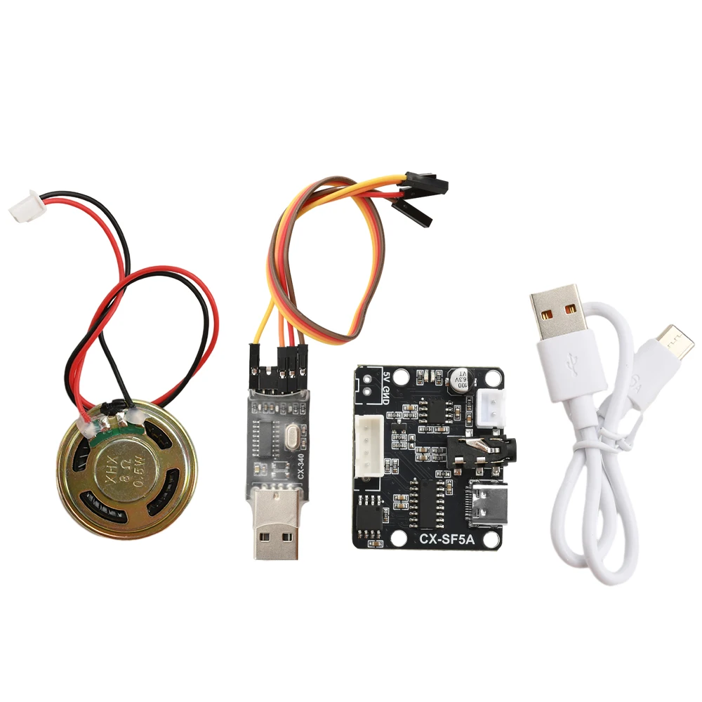 Voice Playback Module Board DC 3.3-5.2V SF5A Seriële Poort Controle Mp3 Voice Chip Module Microcontroller Controle triggers ﻿