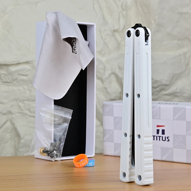 TITUS Kraken V3 Winter Limited Edition Нож Бабочка Ceramic Surface Channel Handle Navy Trainer Blade Bushings Pocket EDC Tool