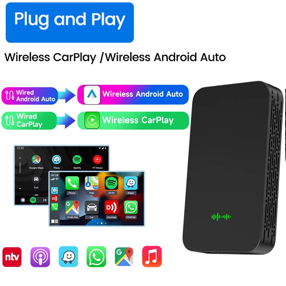 

Car 2air CarPlay Wireless Android Auto Wireless Adapter CarPlay Dongle for Toyota Mazda Ford Volkswagen Peugeot Skoda KIA Haval