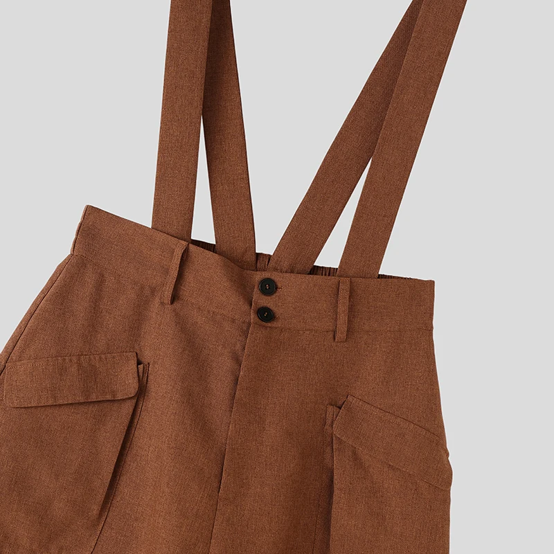 INCERUN Herren-Jumpsuits, einfarbig, ärmellos, lässig, mit Trägern, für Herren, Streetwear, locker, 2026, modische Herren-Overalls, Hosen – Detail 18