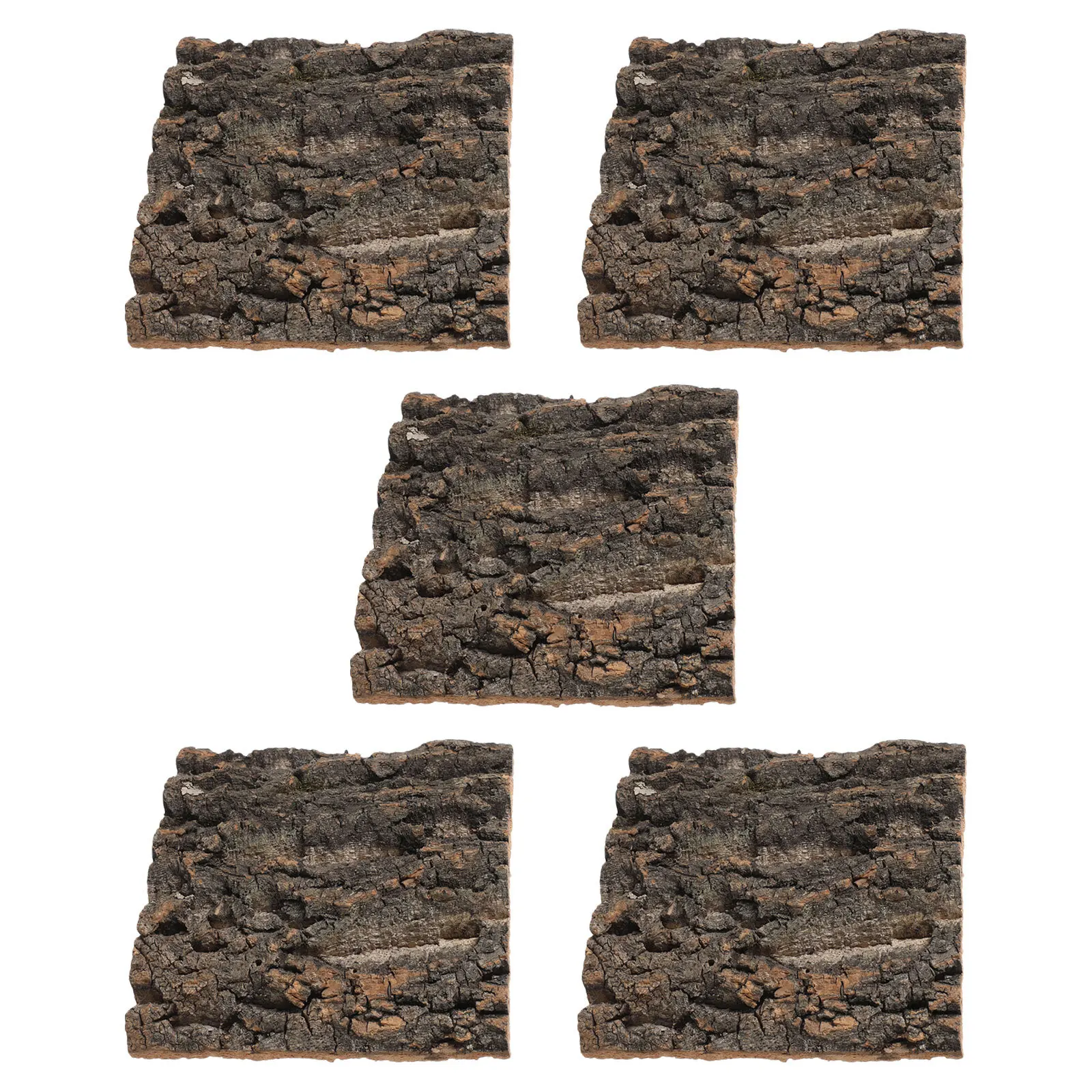 

5 Pcs Tortoise Accessories Cork Background Reptile for Terrarium Bark Decor Light Brown