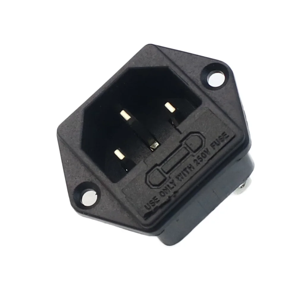 Black IEC 320 C13 Female Plug Rewirable Power Connector 3pin Socket 10A /250V