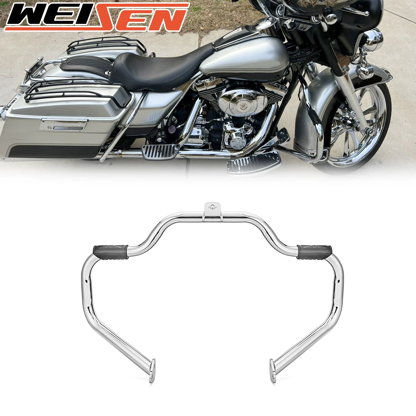 For 1997-2008 Harley Touring Road King ELECTRA GLIDEE STREET GLIDE Motorcycle Front Engine Highway Guard Crash Bar 1 1/4 