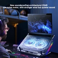 D17 5 Angles Adjustable Notebook Gaming Bracket Cooler with RGB Colorful Light Heat Dissipation Stand 15-21'' Laptop Cooling Pad - Image 6