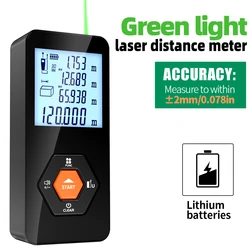 Aicedoos Groen Licht Digitale Laser Afstandsmeter 50m 70M 100M 120M Groene Straal Laser Afstand Meter Trena Laser Meetlint Roulette