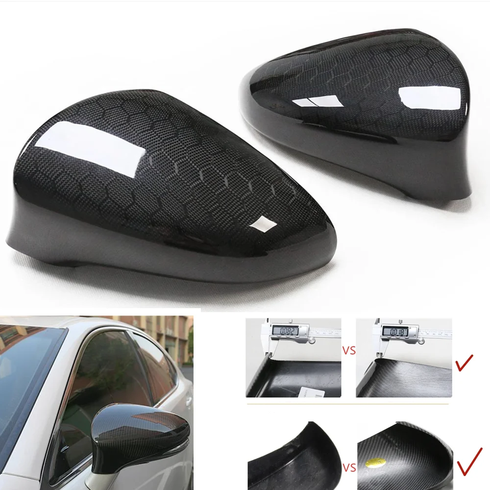 Car Rear View Mirror Cover Shell Reverse Cap Add On Carbon Fiber For Lexus IS GS ES RC RCF GSF CT LS