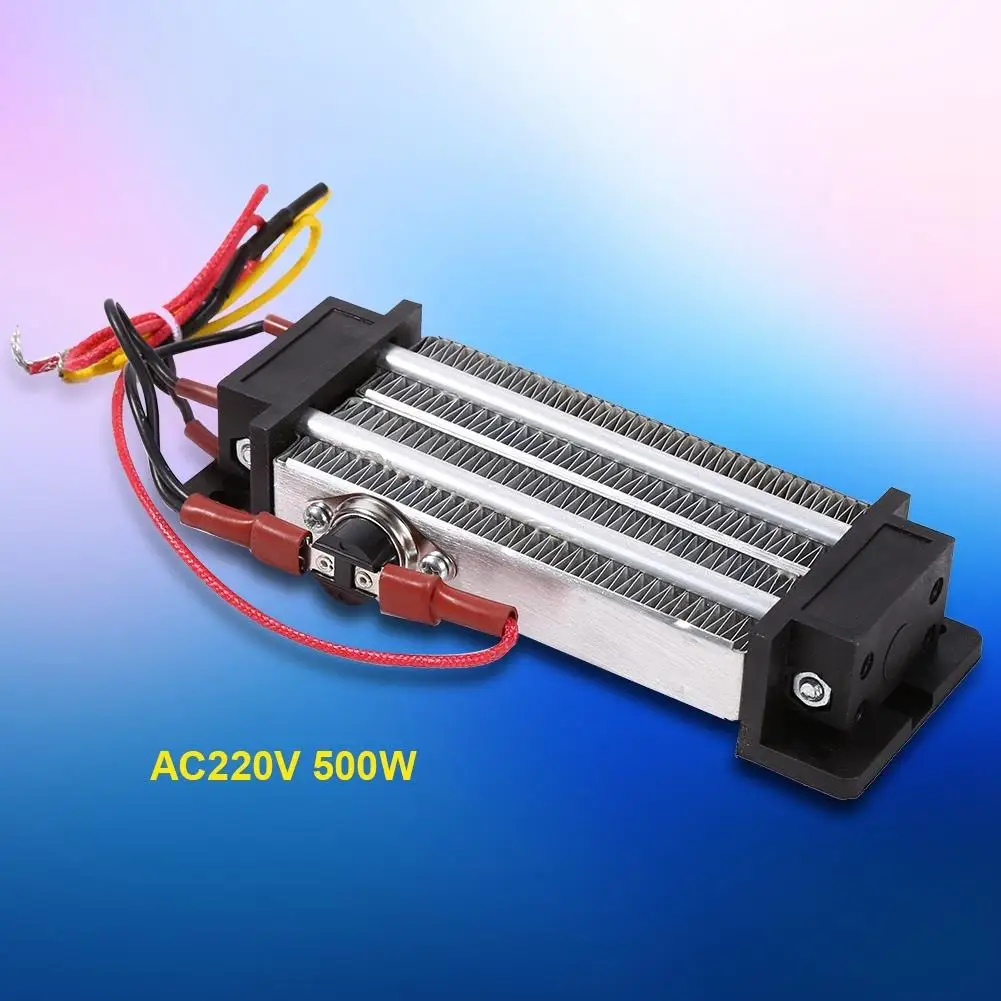 AC 220V 500W Aluminum Electric Ceramic Heater & Humidifier - Thermostatic PTC for Car & Home Use