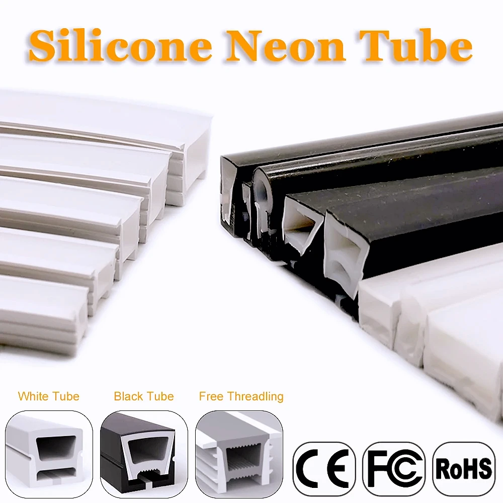 

Flexible Waterproof Silicone Soft Neon Tube IP67 for 8-12MM Wide SK6812 WS2811 WS2812 WS2813 WS2815 5050 RGB COB Light Bar