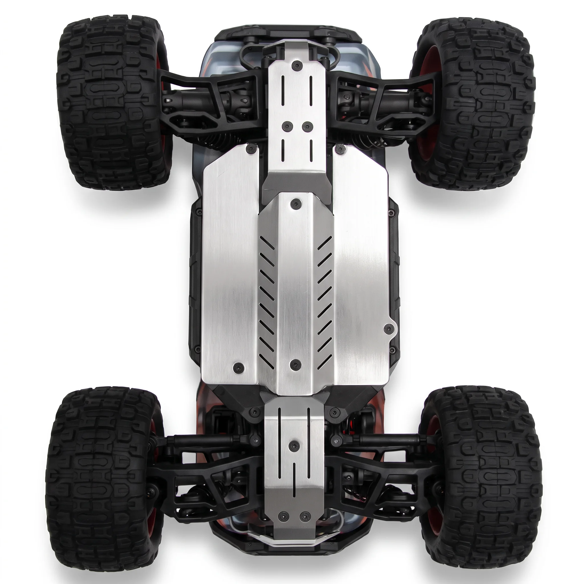 HFLRC Stainless Steel Chassis Skid Plate Armor for 1/16 Traxxas Mini Maxx 107154-1 Mini XRT 108076-1 Front Rear