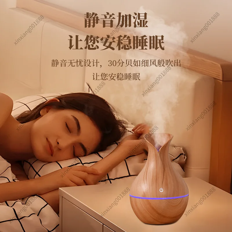 Vintage Vase Humidifier with Colorful LED Ambient Light Quiet Large Mist Volume Desktop Decor Gift Ornament
