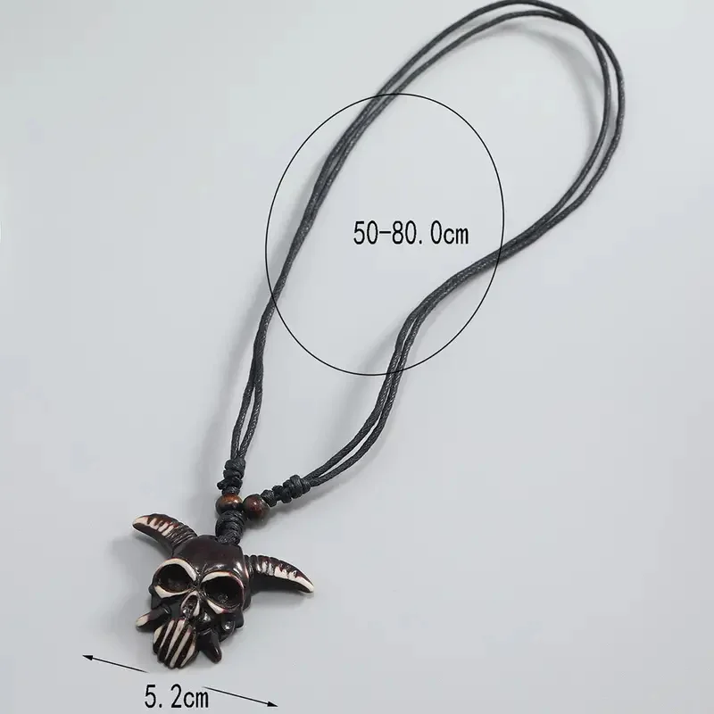 10pcs/lot Retro Sheep Skull Bone Design Necklace Imitation Yak Bone Cow\'s Skull Necklace Goat Skull Pendant Jewelry Accessories