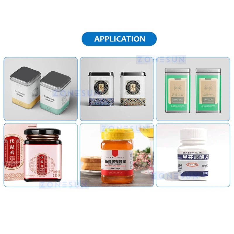 Zonesun ZS-SL25 Etikettenapplikator für quadratische Flaschen – automatische Etikettiermaschine zum Umwickeln für quadratische Flaschen