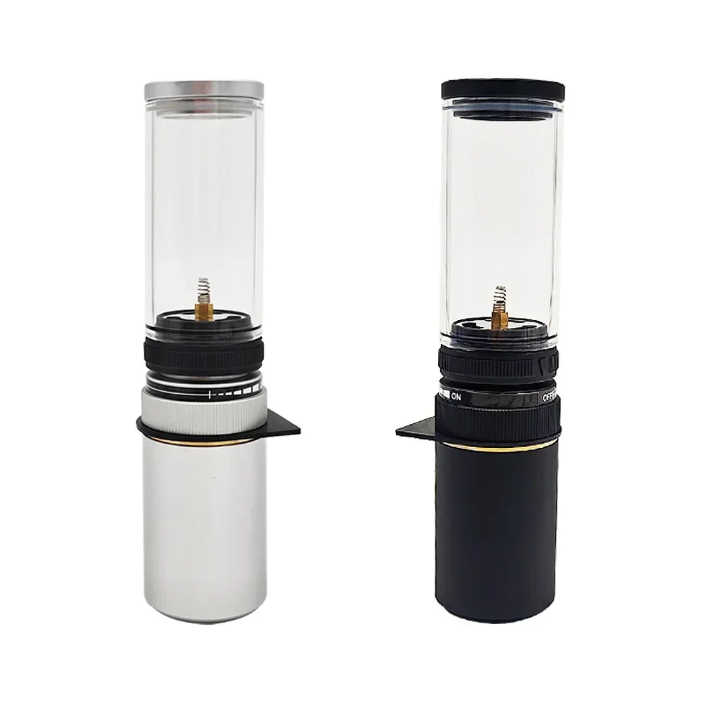 Portable Mini Aluminum Alloy Gas-powered Outdoor Camping Gas Candles Lamp with Gas Cartridge