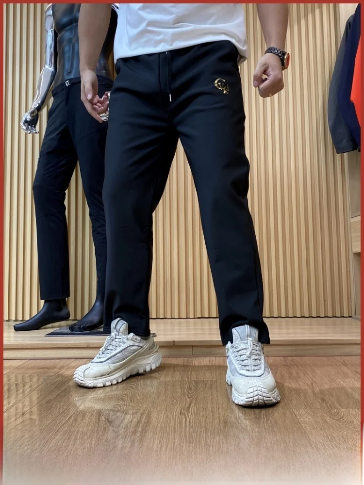 

Мужские зимние новые модные ветрозащитные повседневные брюки с подкладкой Fce, удобные теплые прямые брюки из полиэстера и эластичного волокна