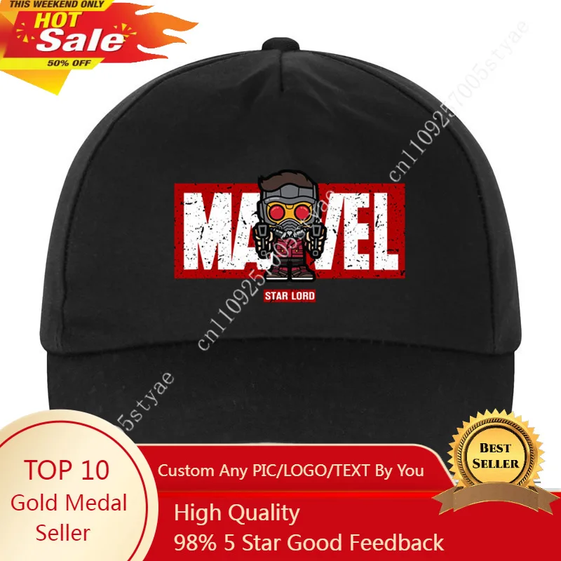

Marvel Baseball Cap — Unisex, Large Head Circumference Fit Summer Style with Unique Star-Lord Print — Sun Protection Hat