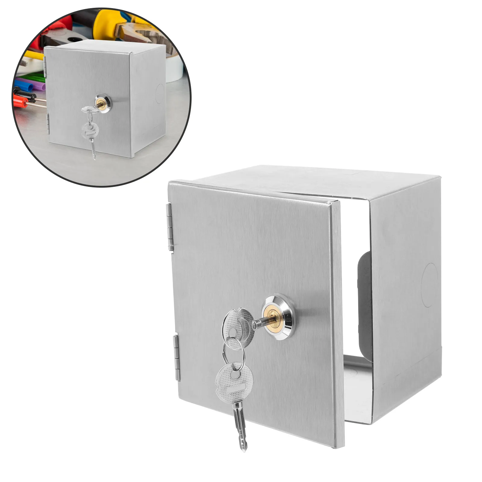 

Lockable Waterproof Electrical Box Surface Mounted Socket Cover for Outdoor Electric Car Charging Stainless Steel Wall Mounted