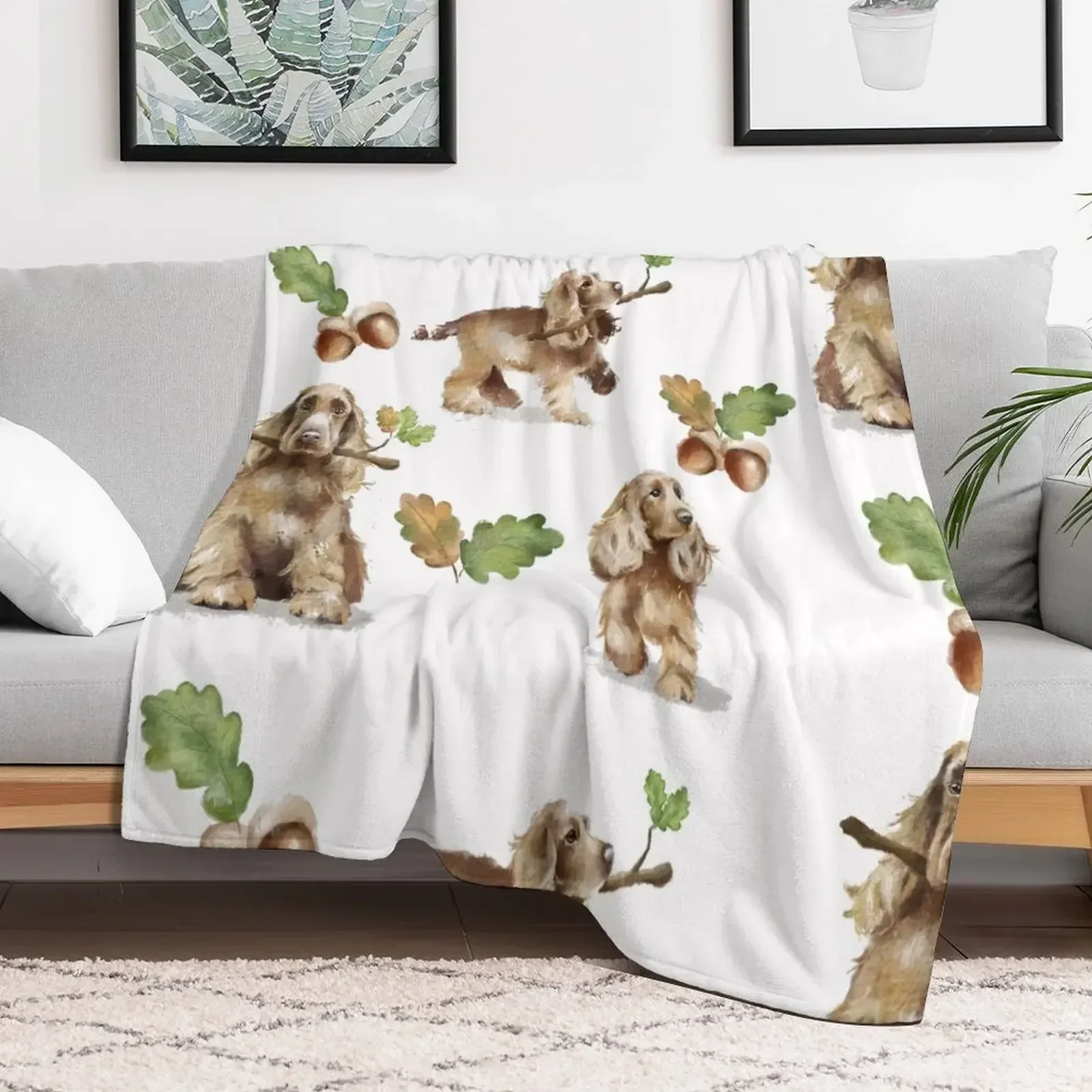 Cocker Spaniel Throw Blanket Camping Thermal Luxury Designer Tourist Blankets