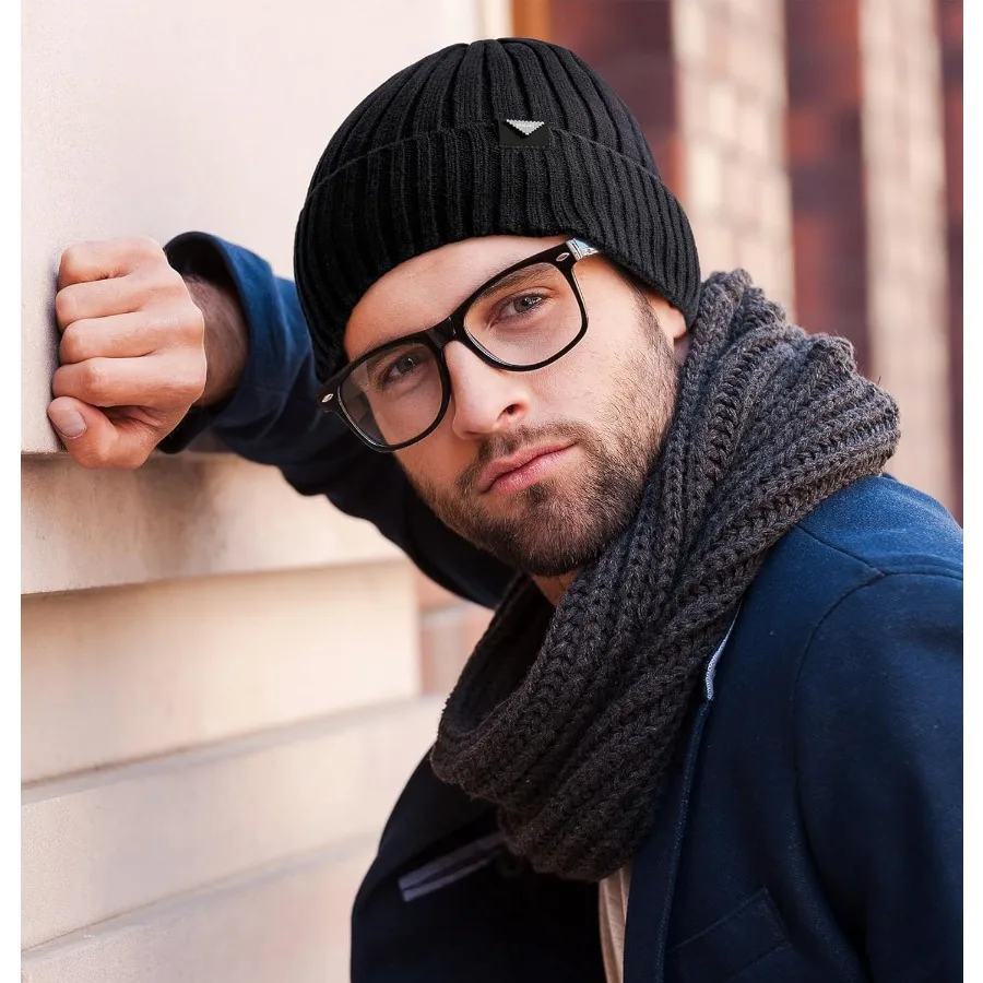 Wmcaps Topi Rajut Musim Dingin untuk Pria Wanita Topi Beanie Berlapis Bulu Hangat Topi Ski Lembut Hangat Unisex