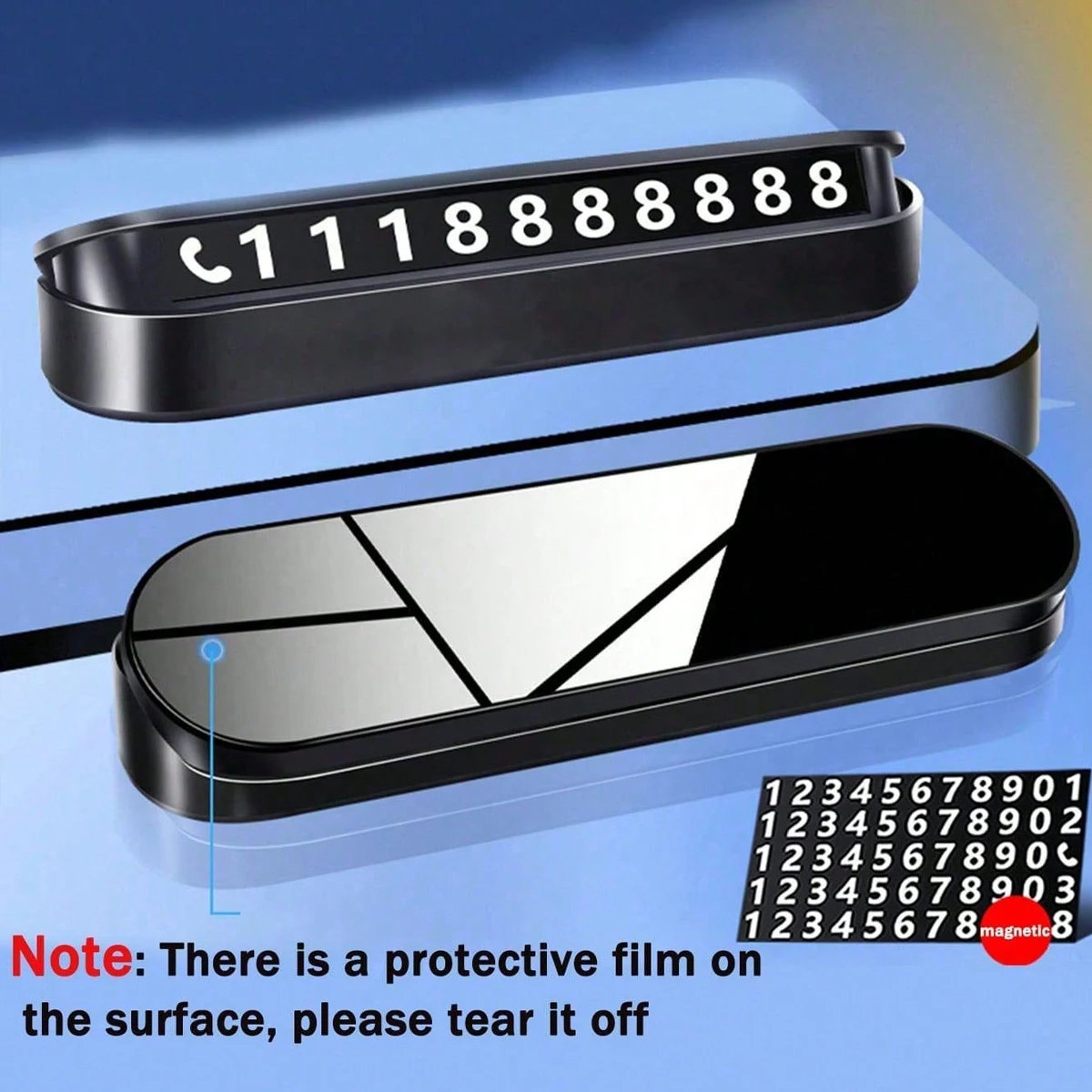 1Pc Move Car Telephone Card Temporary Parking Number Plate Car Display Display Move Car Number Artifact, Parking Number Plate