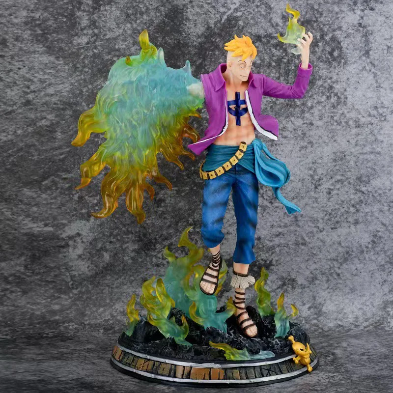 44cm One Piece Dream Immortal Marco Cartoon Character Gk Scene Statue Pvc Model Desktop Ornaments Collection Model Holiday Gift